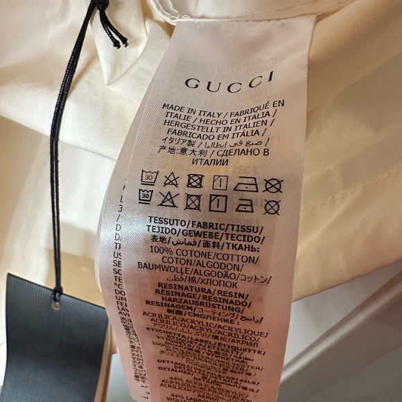 Men’s Gucci windbreaker off-white jacket w hood Size 46 NWTChest 25’, Length 28’ - Picture 4 of 14
